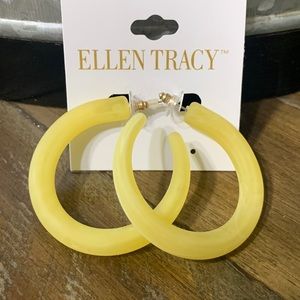 Yellow Ellen Tracy hoop earrings